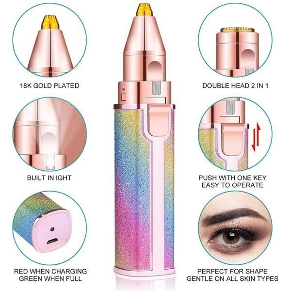 : Rechargeable Waterproof Facial Hair Removal Pen for Women - Easy-To-Clean Design