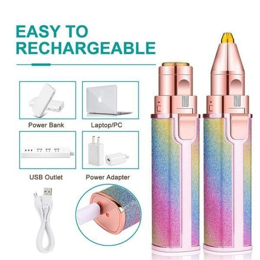 : Rechargeable Waterproof Facial Hair Removal Pen for Women - Easy-To-Clean Design