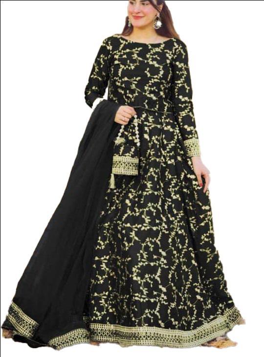 4 Pcs Women's Stitched Embroidered Lehenga Choli